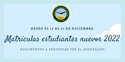 INFORMACIÓN MATRÍCULAS ESTUDIANTES NUEVOS